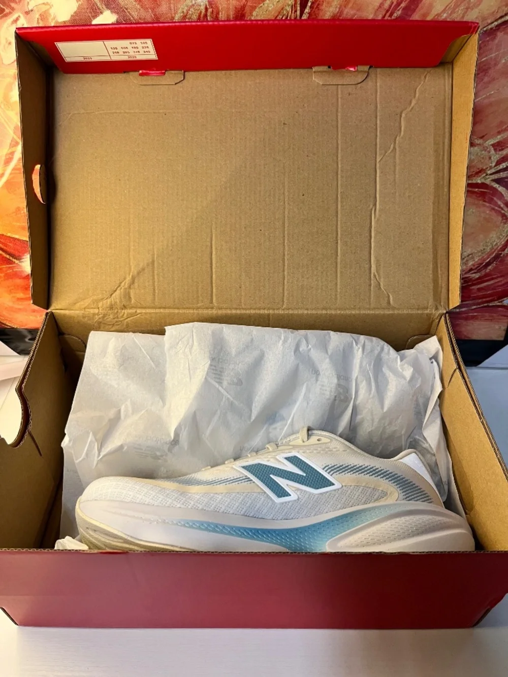 New Balance Ellipse Beige & Blue Foam Trainers